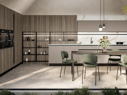 Cucina Moderna angolare Cloe 06 in laccato e laminato di Arredo3