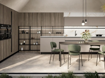 Cucina Moderna angolare Cloe 04 in laccato e laminato di Arredo3
