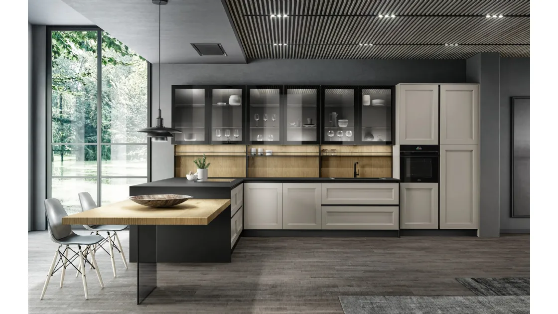 Cucina Moderna con penisola Meg 02 di Arredo3