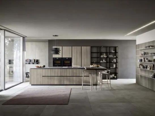 Cucina Moderna con penisola Spring Gola 01 in melaminico di Dibiesse