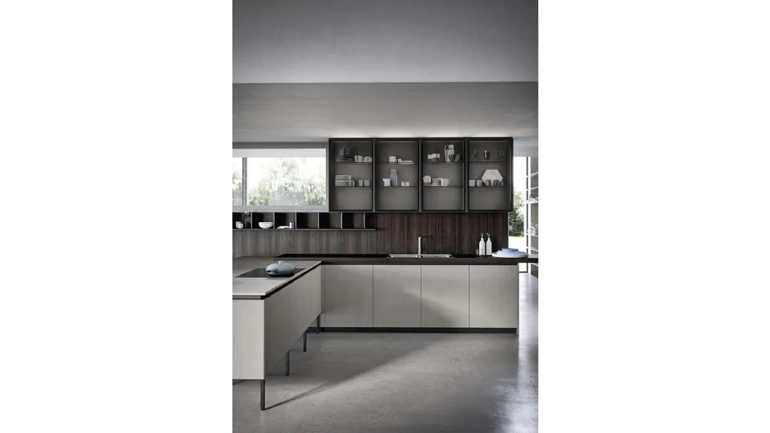 Cucina Moderna angolare Spring Gola 03 in melaminico di Dibiesse