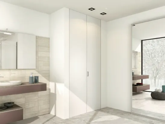 Porta per interni Aria Minimal 42 a specchio con telaio in alluminio di Zemma